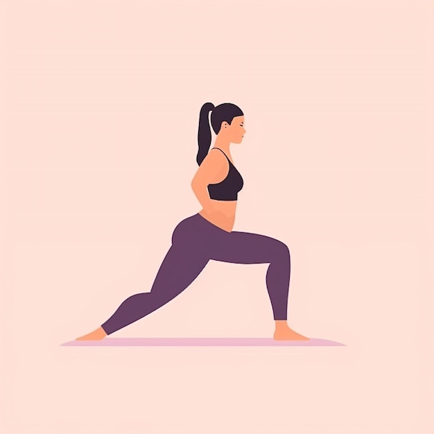 A pretty girl wearing yoga pants doing squat generative ai