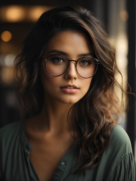 Pretty Girl with eyeglass created with Generative AI