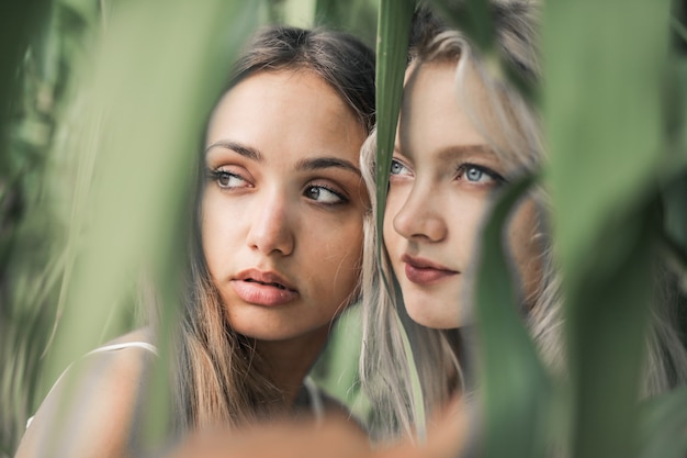 Pretty girls in nature