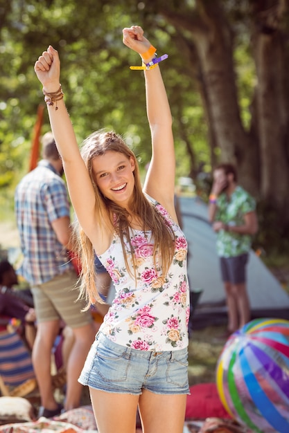 Pretty hipster posing for camera