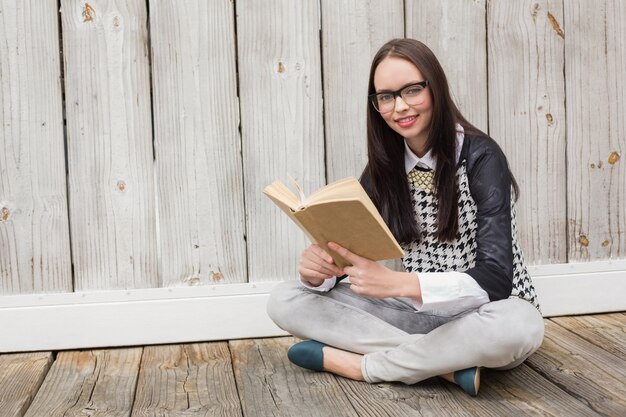 Pretty hipster reading a book