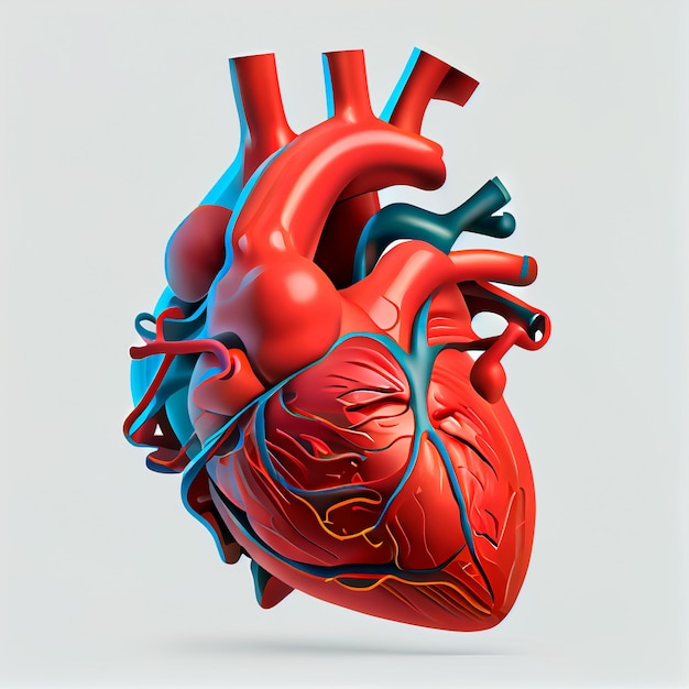 Pretty human heart illustration with isolated background