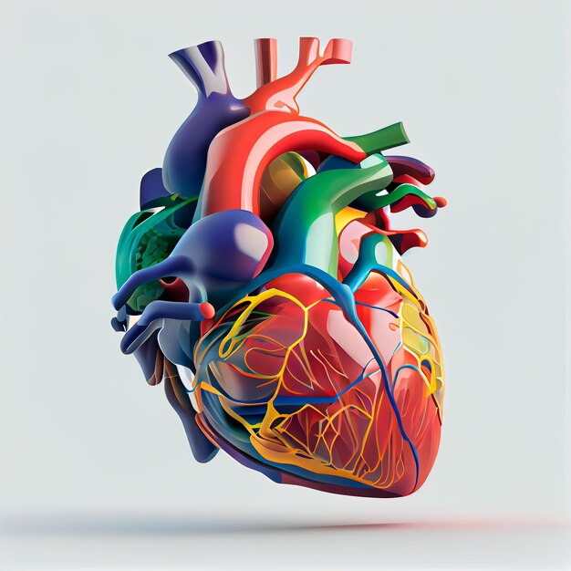 Pretty human heart illustration with isolated background