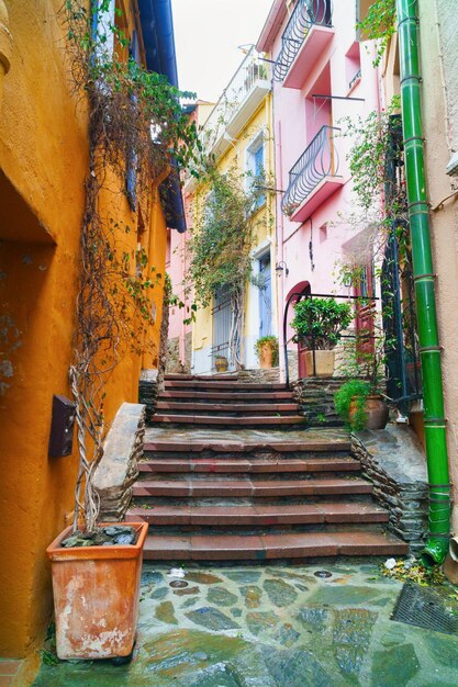 Pretty idylic old mediterranean houses  in Collioure France