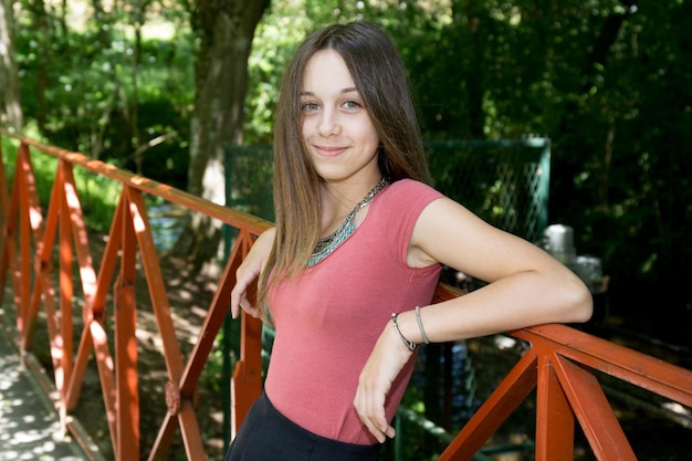 Pretty and lovely teenager at the park