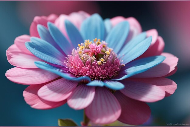 Pretty macro pink and blue flower