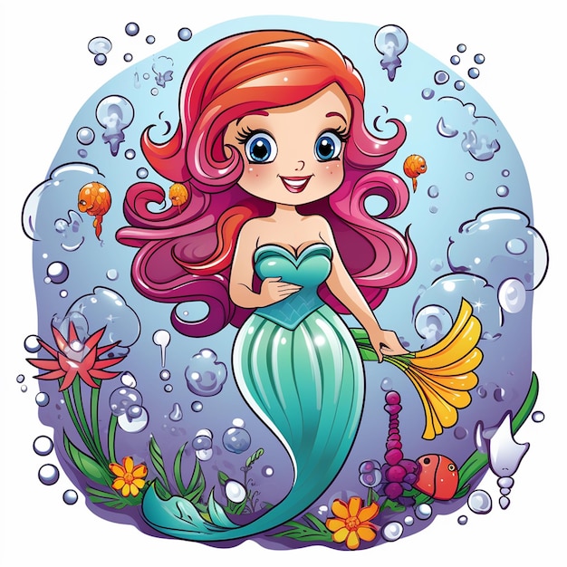 A pretty mermaid in underwater home full colou 2