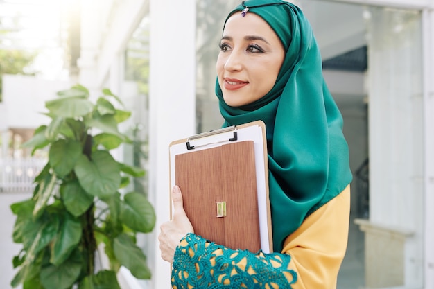 Pretty muslim businesswoman