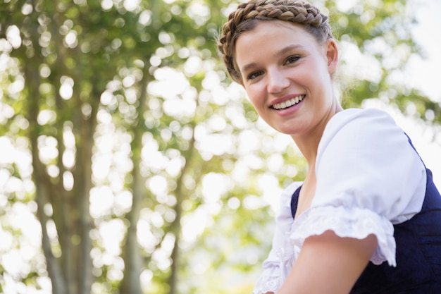 Pretty oktoberfest girl in the park