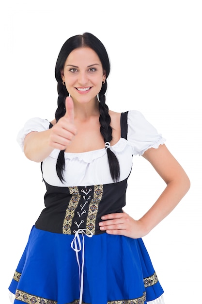 Pretty oktoberfest girl smiling at camera