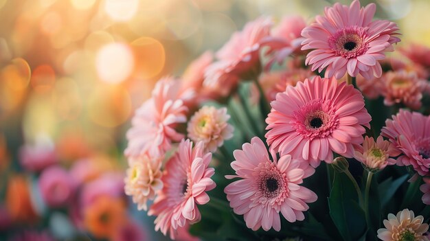 Pretty pink flowers in a vase