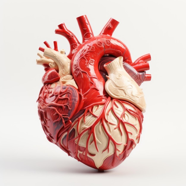 Pretty realistic heart illustration with isolated background Greeting Card