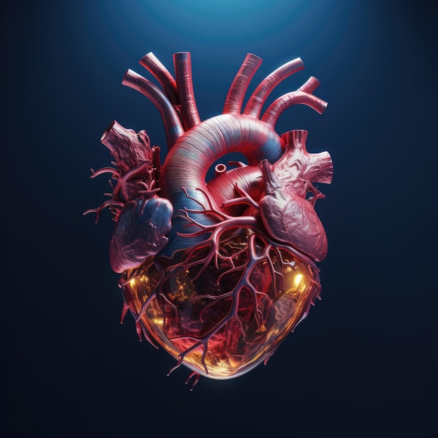 Pretty realistic heart illustration with isolated background greeting card