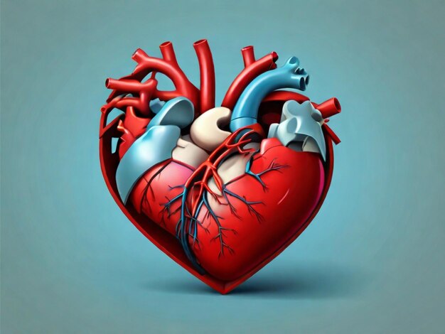 Pretty realistic heart illustration with isolated background