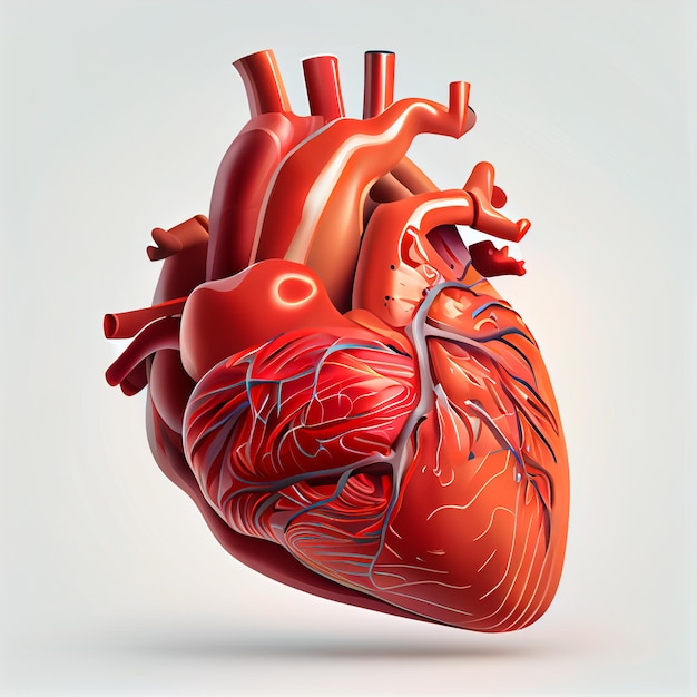 Pretty realistic heart illustration with isolated background