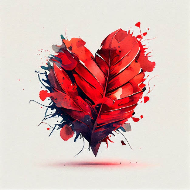 Photo pretty red heart illustration with isolated background