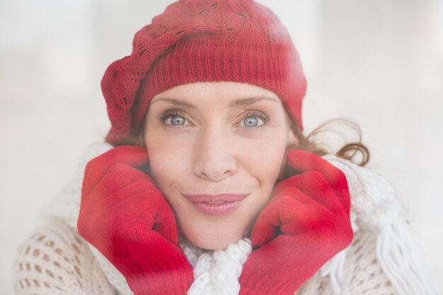 Pretty redhead in warm clothing