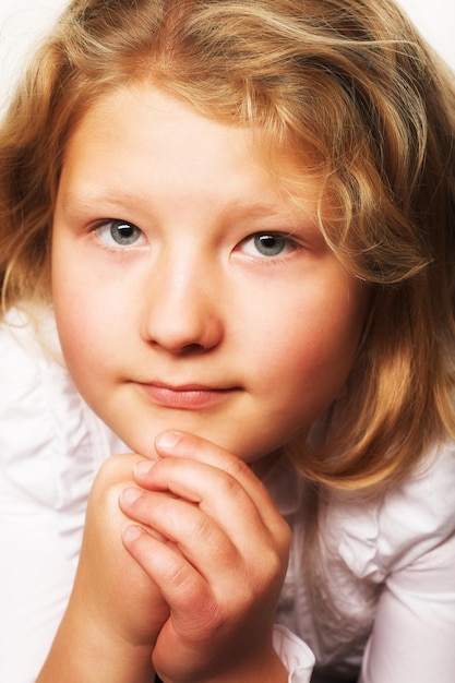 Pretty seven year old blond girl