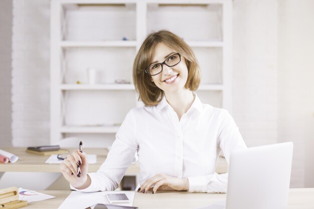 Pretty smiling businesswoman portrait