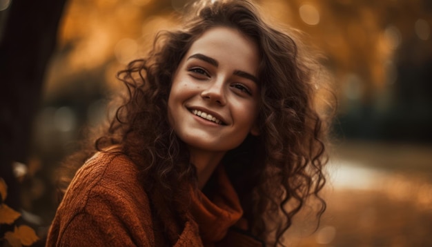 Pretty smiling girl relaxing outdoor