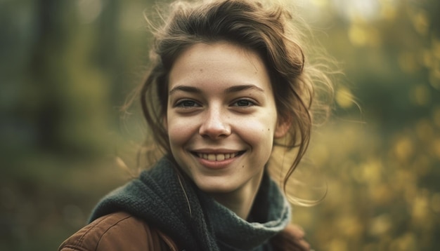 Pretty smiling girl relaxing outdoor