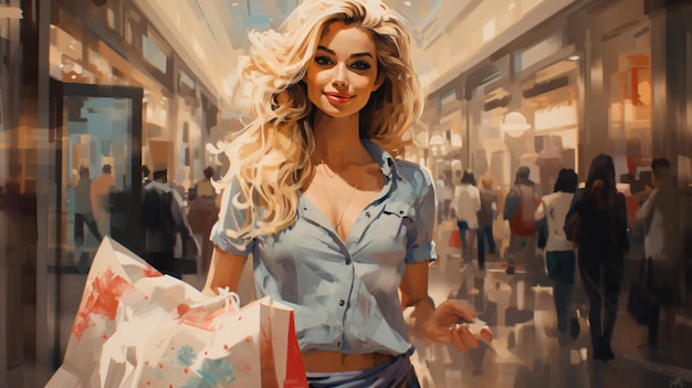 Pretty woman in shopping