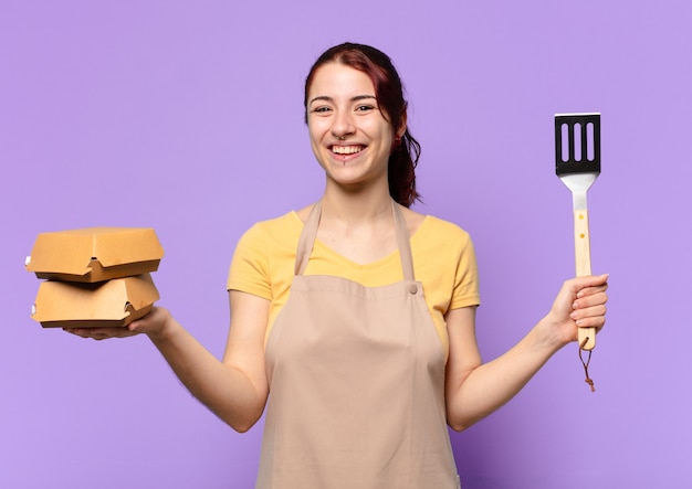 Pretty woman with an apron