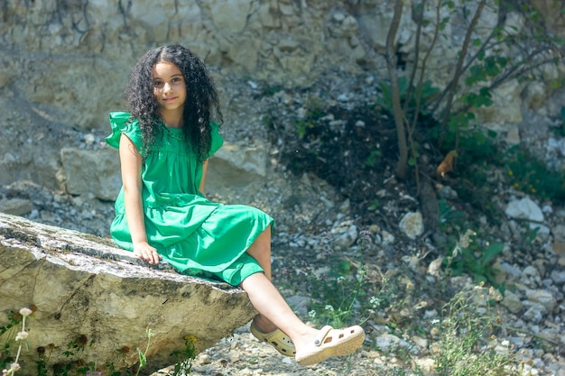 pretty young girl in the nature