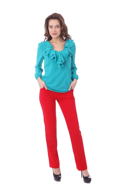 Buy Red Cotton Solid Cigarette Pants Online in India