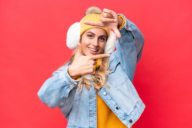 Pretty Young Uruguayan woman over isolated background