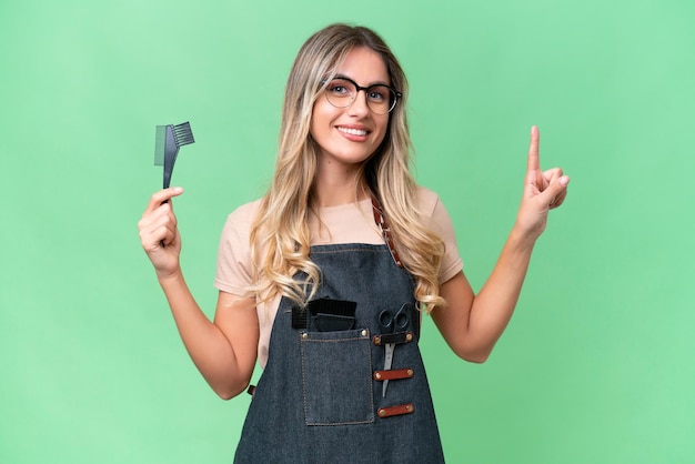 Pretty Young Uruguayan woman over isolated background