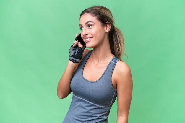 Pretty Young Uruguayan woman over isolated background