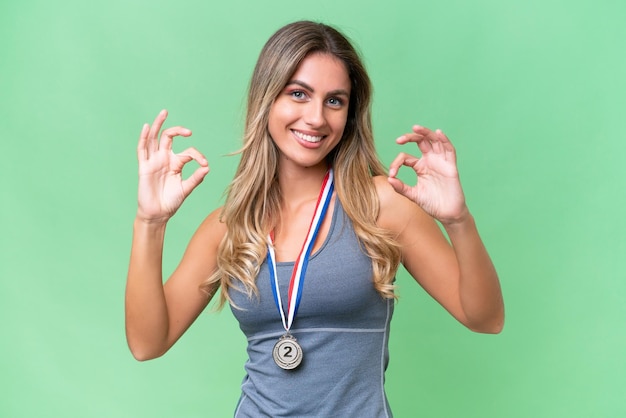 Pretty Young Uruguayan woman over isolated background