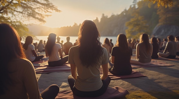 pretty young woman doing yoga in the morning