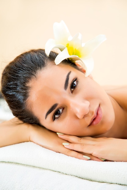 Pretty young woman having a massage