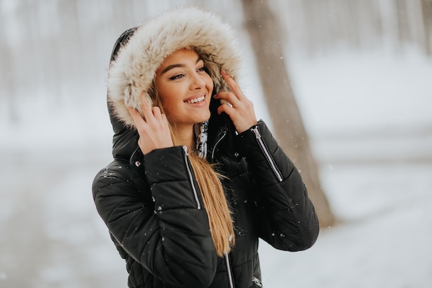 Pretty young woman on a winter day