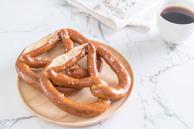 pretzel bread on plate