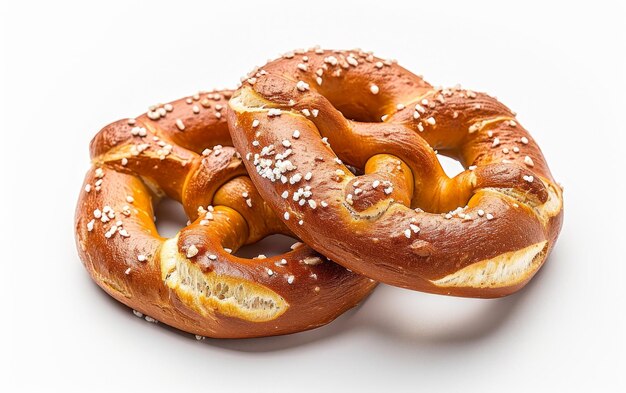 Pretzel on white background