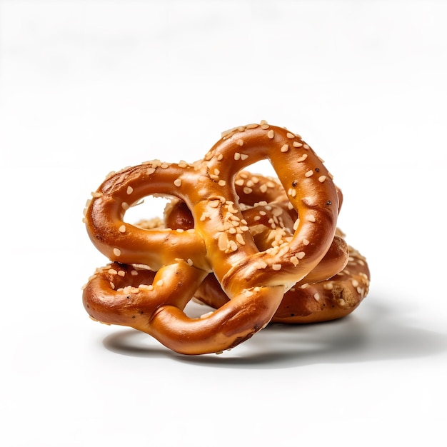 A pretzel with white background