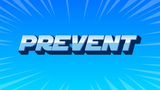 Photo prevent 3d blue text