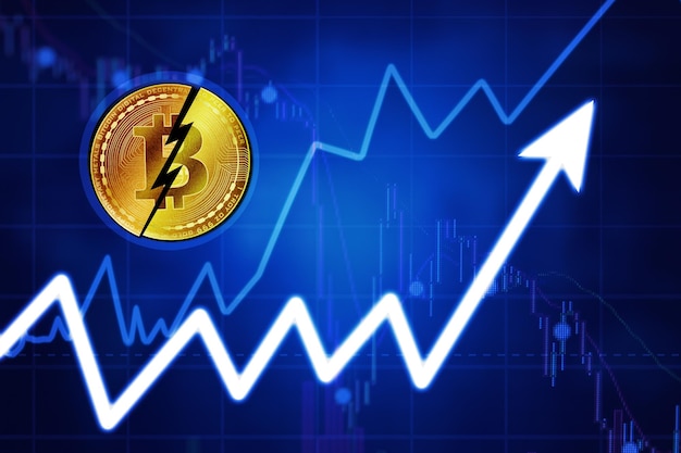 Photo price of bitcoin is increasing in the cryptocurrency