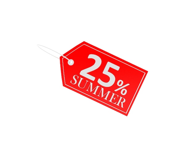 price tag with twenty five percent summer discount