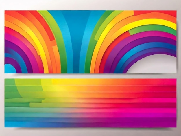 Foto pride banner wide horizontal pride banner rainbow banner vector design element