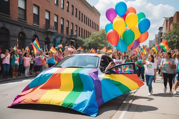 Photo pride day celebration mockup