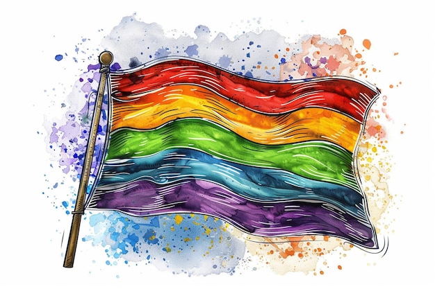 Photo pride day rainbow flag design