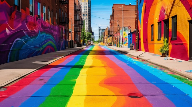Photo pride day street grafitti colorful rainbow colors lgtbi