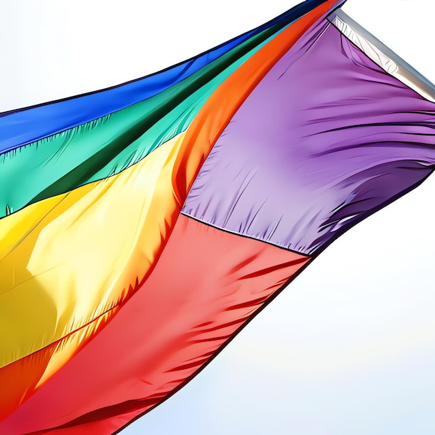 Foto bandiera dell'orgoglio colori dell'arcobaleno celebrazione dell'orgolio