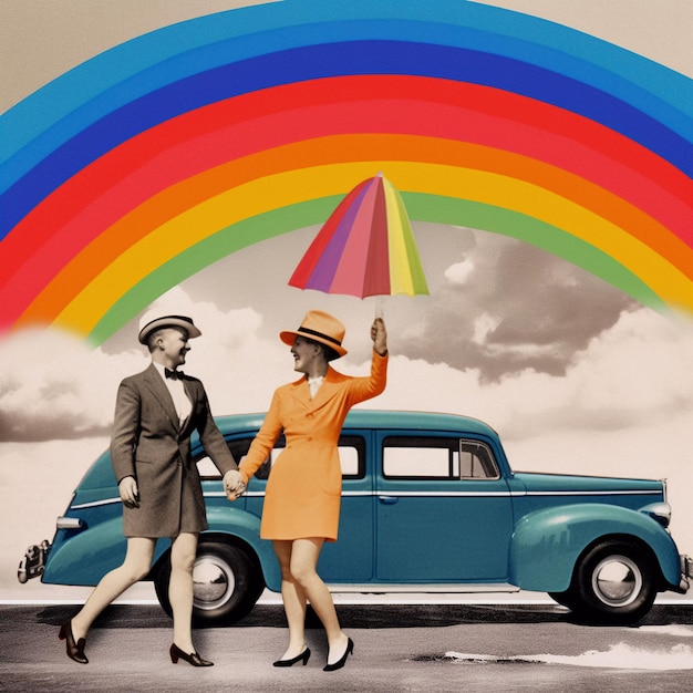 Pride Flag Rainbow Pride Month Collage art LGBT collage