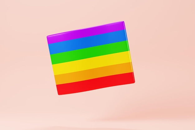 PRIDE Flag symbol for LGBTQ 3D Randering