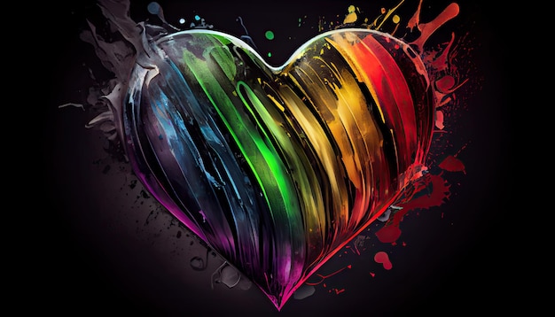 Pride Heart Pride Month and Day 사랑은 모든 것을 정복합니다